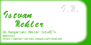 istvan mekler business card